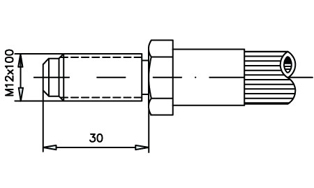 Imagen de 0021173-BB RACOR FRENO MACHO 12X1 L= 30 MM.