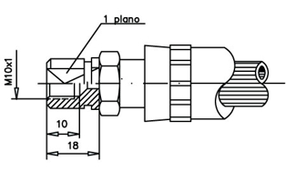 Imagen de 0021186-BB RACOR FRENO HEMBRA M.10X1 L=10 MM.1 PLAN