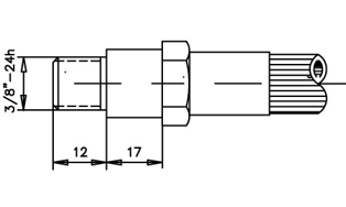 Imagen de 0021157-BB RACOR FRENO MACHO 3/8' 24H.L=12+17 MM.