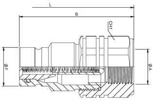 Imagen de 7642-08-08HG1MA MACHO E/R CARAS PLANAS 1/2"REFORZADO ISOA