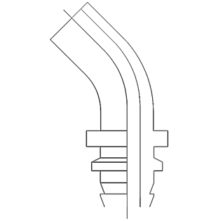 Imagen de 0022040-20-35 ESPIGA LISA MÉTRICA 45º Ø35 MANG.1 1/4'