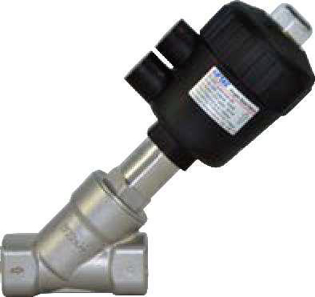 Imagen de 092JWY25025Q63G VALVULA ASIENTO INCLINADO INOX 304 2/2 NC DN25 G1" OP.63 WH