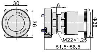 Imagen de 09S3PL05-P12A PULSADOR SETA EMERGENCIA SERIES S3/M3/M5