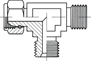 Imagen de 01690-04-04 'T' T/G. LATERAL 1/4" BSP