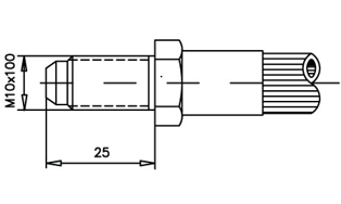 Imagen de 0021170-BB RACOR FRENO MACHO M.10X1 L= 25 MM.