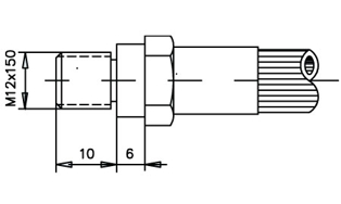 Imagen de 0021147-BB RACOR FRENO MACHO 12X1.5 L= 10+6 MM.