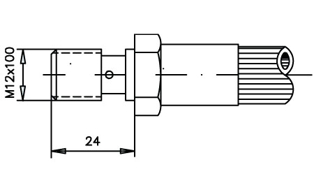 Imagen de 0021144-BB RACOR FRENO MACHO 12X1 L= 24 MM.