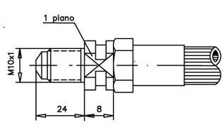 Imagen de 0021209-BB RACOR FRENO MACHO M.10X1 L= 24 MM.1 E/C