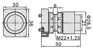 Imagen de 09S3PP05-P12A PULSADOR SALIENTE ROJO SERIES S3/M3/M5